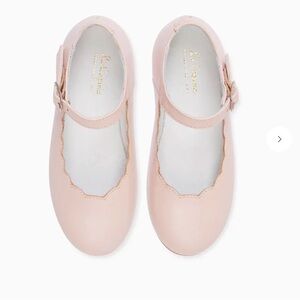 Blush Leather Girl Scallop Mary Jane Shoes
